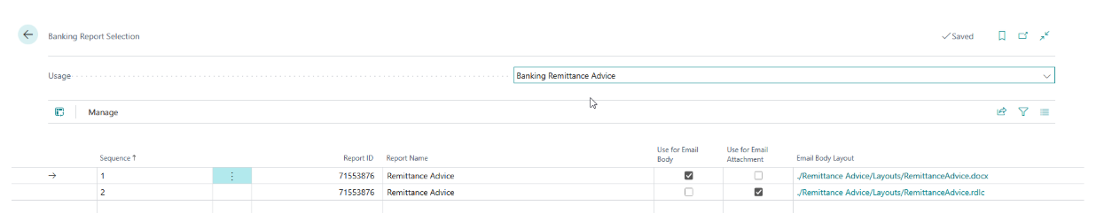 Remittance advice report selection