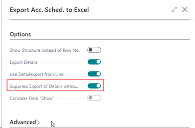 Suppress Export of Details