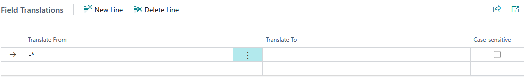 Wildcards in field translations